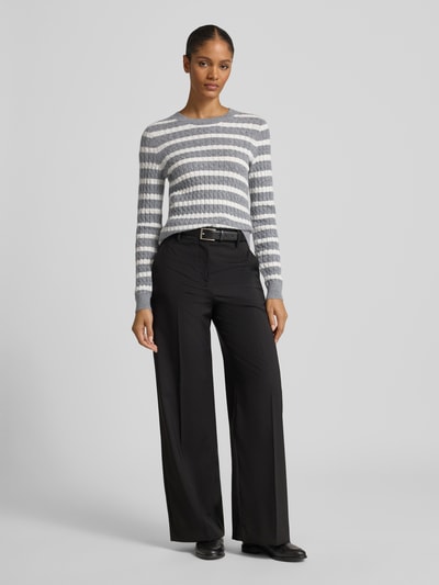 Christian Berg Woman Sweter z dzianiny z kaszmiru z okrągłym dekoltem Grafitowy melanż 1