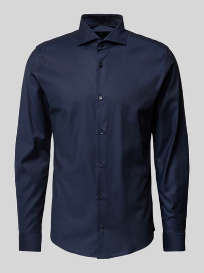 JOOP! Collection Slim fit zakelijk overhemd met haaikraag, model 'Pares' Donkerblauw - 2