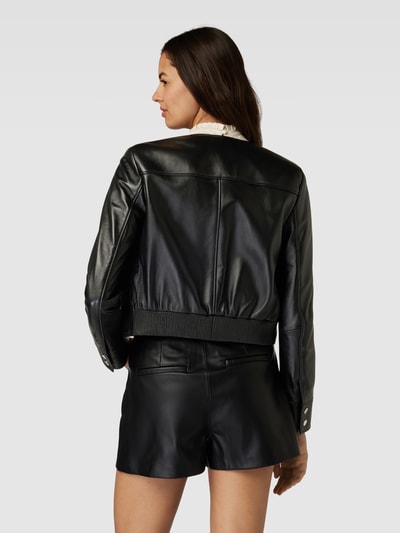 BOSS Black Women Lederjacke mit Knopfleiste Modell 'Samarie' in black Black 5