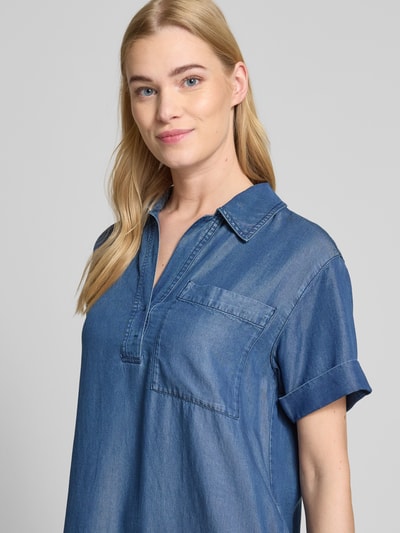 OPUS Knielanges Jeanskleid mit Brusttasche Modell 'Wasya' Jeansblau 3