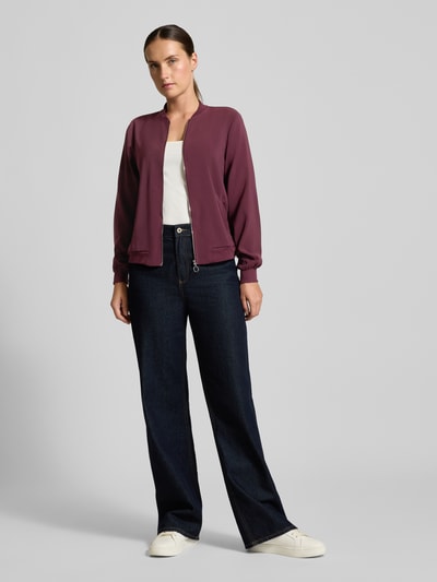 VERO MODA Bluzon o kroju regular fit z zamkiem błyskawicznym model ‘COCO’ Bordowy 1