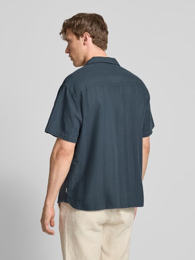 Jack & Jones Premium Regular Fit Freizeithemd aus Baumwoll-Mix mit Leinen-Anteil Modell 'MONTANA' Dunkelblau 5