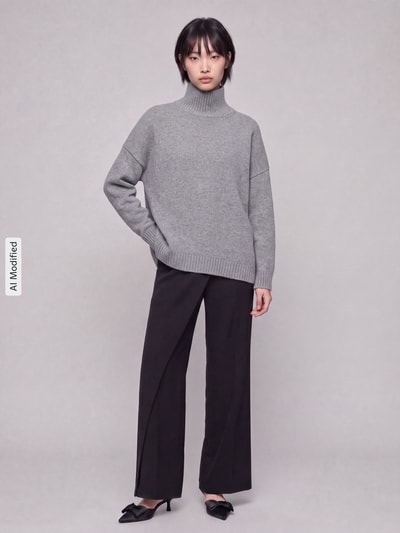 Weekend Max Mara Loose Fit Pullover aus reiner Wolle Modell 'BORGIA' Dunkelgrau 1