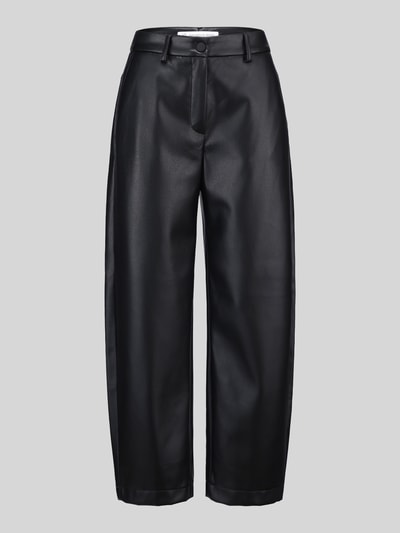 Raffaello Rossi Regular Fit Leder- / Kunstlederhose mit Label-Detail Modell 'PHIBI' Black 2