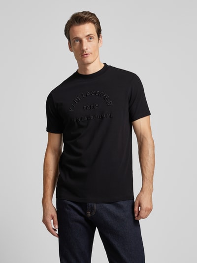 Karl Lagerfeld T-Shirt mit Label-Stitching Black 4