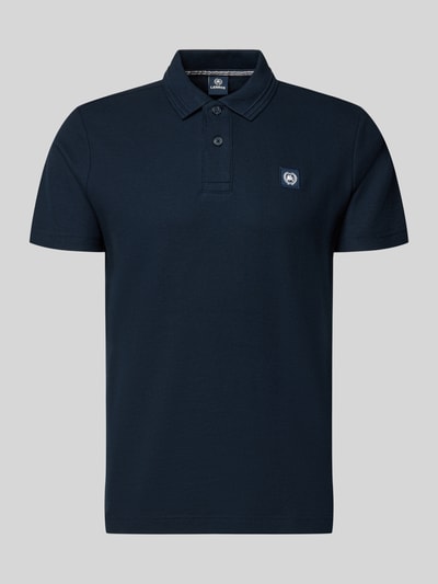 Produktfoto, Regular Fit Poloshirt mit Label-Detail und Knopfleiste von Lerros in Dunkelblau, reine Baumwolle, glatte Textur, Vorderansicht