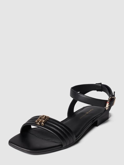 Tommy Hilfiger Sandalen aus Leder mit Riemen Black 2