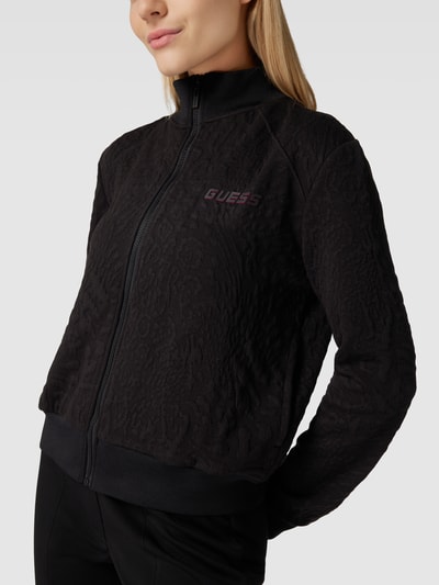 Guess Activewear Sweatjacke mit Label-Print Modell 'CARINE' Black 3