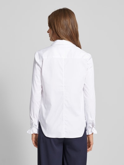 MOS MOSH Blouse in effen design met blinde knoopsluiting Wit - 5