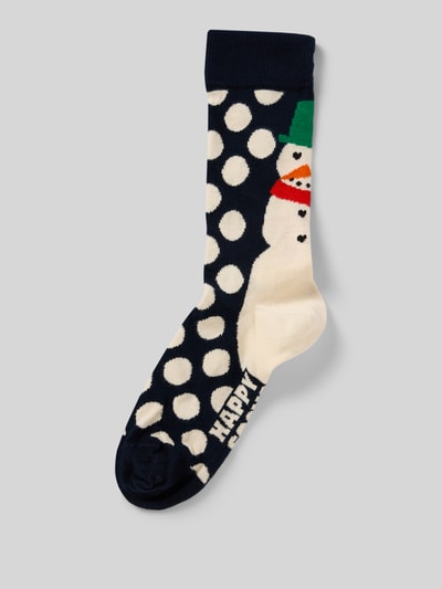 Happy Socks Regular Fit Socken mit Logo-Stitching Modell 'Jumbo' Marine 1
