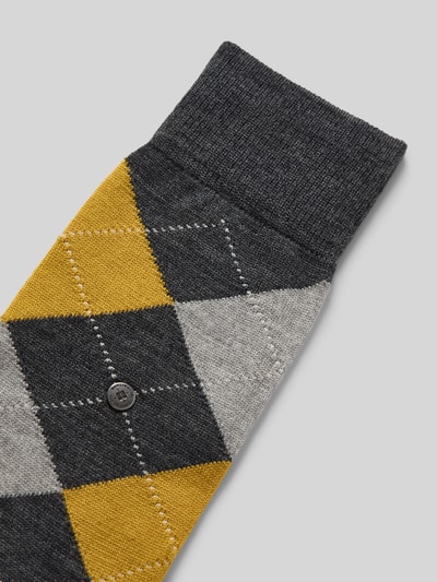 Burlington Sokken van scheerwolmix met labeldetail Donkergrijs - 2