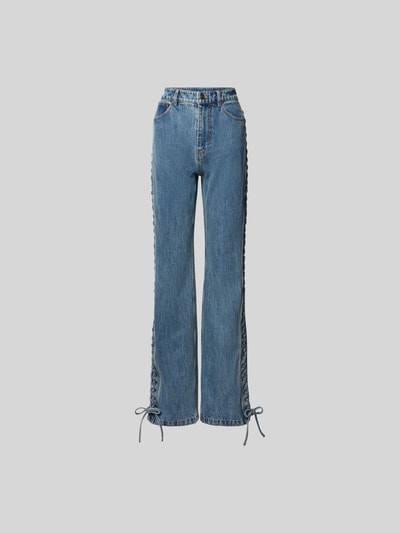 ROTATE Straight Fit Jeans mit Zierschleifen Jeansblau 2