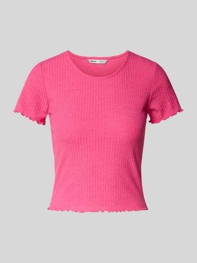 Only Regular Fit T-Shirt mit Frill Modell 'EMMA' Pink 2