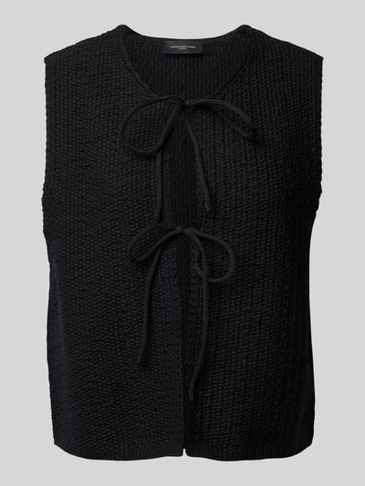 Copenhagen Muse Gilet met vetersluiting, model 'FIONA' Zwart - 2