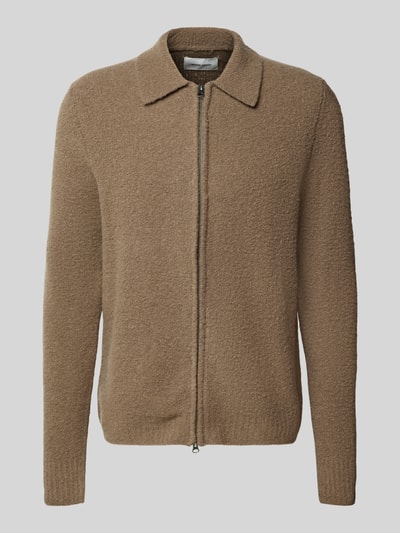 Wood Wood Cardigan mit Zweiwege-Reißverschluss Modell 'Andy' Hellbraun 2