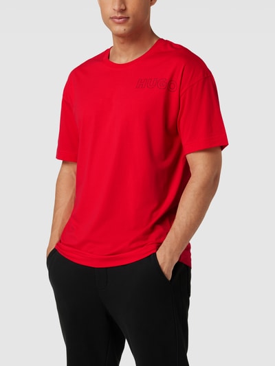 HUGO T-shirt met labelprint, model 'Unite' Rood - 4