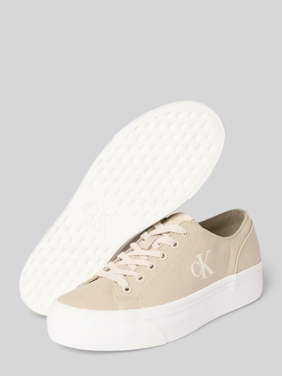 Calvin Klein Jeans Chunky sneakers met logoprint, model 'VULC' Zand - 4