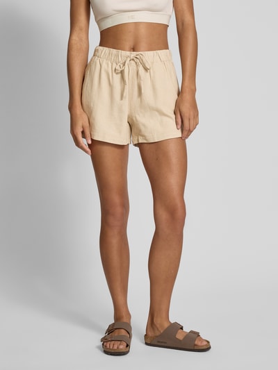 ONLY Loose Fit Shorts aus Viskose-Leinen-Mix Modell 'CARO' Sand 4