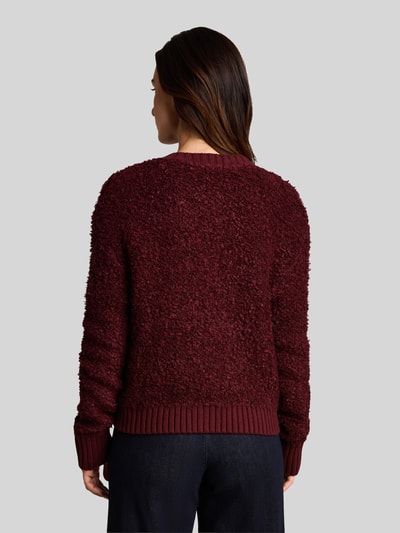 Tom Tailor Cardigan met bouclé-structuur Bordeaux - 5