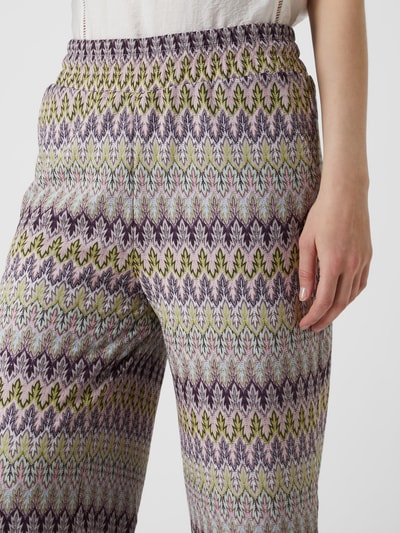 comma Palazzo-broek met all-over motief  Paars - 3