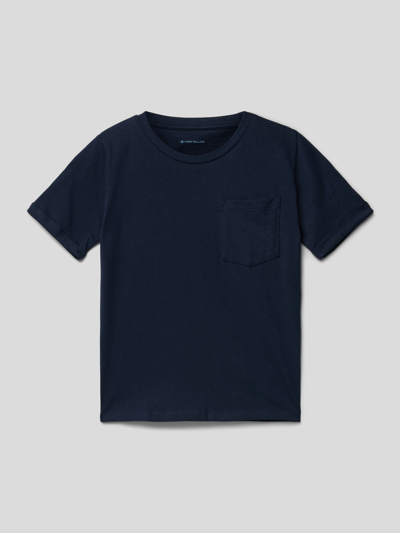 Tom Tailor T-shirt met borstzak Marineblauw - 1