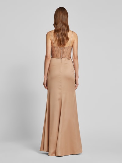 Luxuar Abendkleid mit Beinschlitz Gold 5