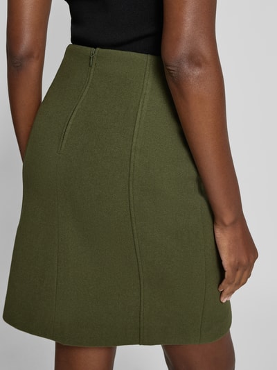 Christian Berg Woman Knielange rok met naadritssluiting Olijfgroen - 3