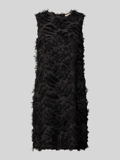 FREE/QUENT Knielange jurk met franjes, modell 'VILLA' Zwart - 2