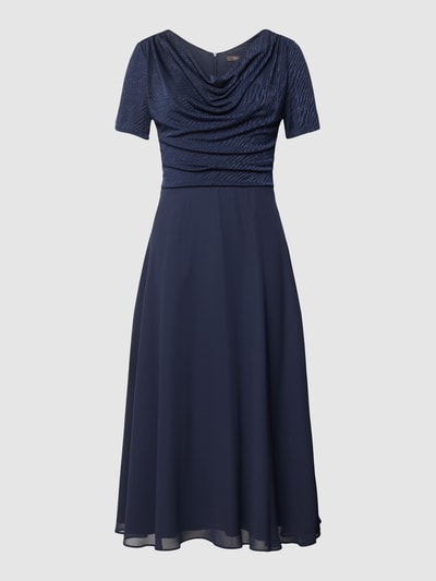 Vera Mont Cocktailkleid mit Wasserfall-Ausschnitt Marine 2