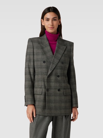 Filippa K Blazer mit Glencheck-Muster und Pattentaschen Mittelgrau Melange 4