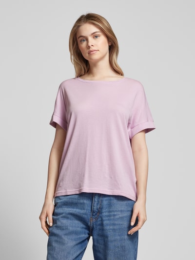 Marc O'Polo Denim T-Shirt mit fixierten Ärmelumschlägen Rosa 4