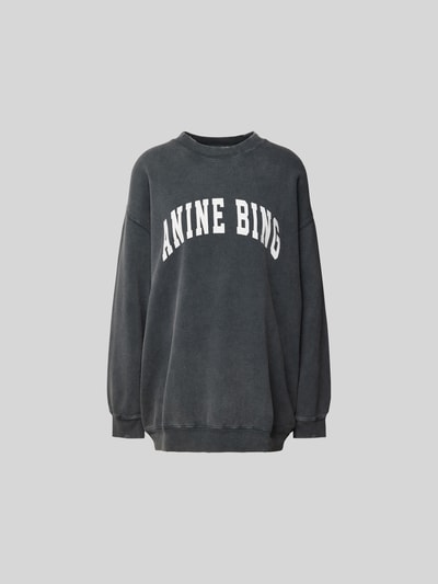 Anine Bing Oversized Sweatshirt mit Label-Print Black 2