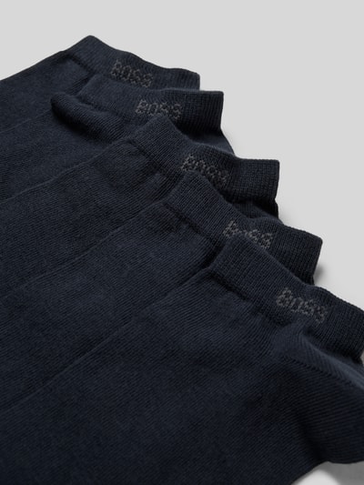 BOSS Sneakersocken mit Label-Schriftzug im 5er-Pack Modell 'Uni Color' Dunkelblau 2