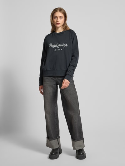 Pepe Jeans Sweatshirt mit Label-Print Modell 'LUPITA' Black 1