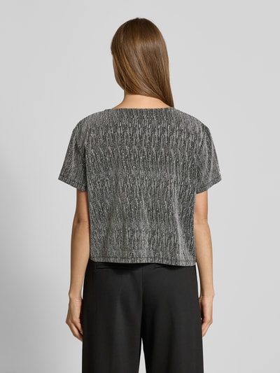 Vila T-shirt krótki z okrągłym dekoltem model ‘SILNA’ Srebrny 5