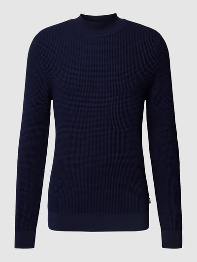 BOSS Strickpullover mit Stehkragen Modell 'Opale' Marine 2