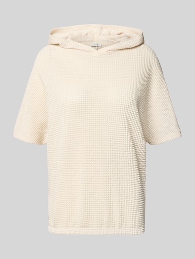 Produktfoto, Strickshirt mit Kapuze Modell 'Gikaria' von OPUS in Creme, Strukturmuster, Material-Mix mit Baumwoll-Anteil, Relaxed-Fit