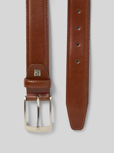 Produktfoto, Glattledergürtel mit Dornschließe van Pierre Cardin, heren riem van glad echt leer, klassiek model, breedte 3,5 cm, maat 110, riembreedte 127 cm.