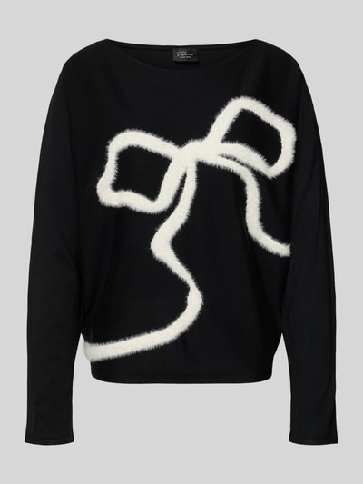 s.Oliver BLACK LABEL Relaxed fit pullover van viscosemix Zwart - 2