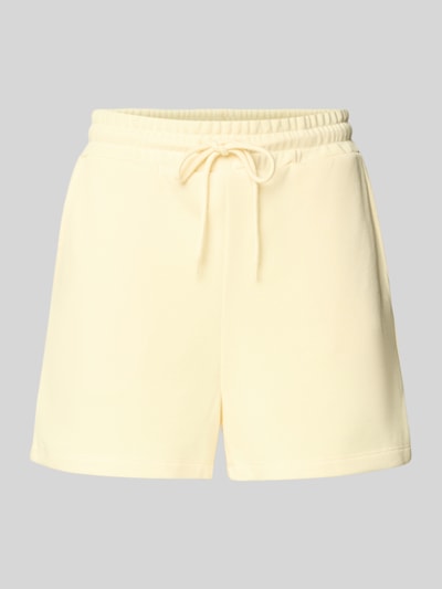 Produktfoto, Regular Fit Sweatshorts aus Baumwoll-Mix Modell 'CHILLI' von Pieces, jednokolorowy, krój regular fit, ściągacz z tunel, boczne wpuszczane kieszenie, wykończenie materiału: dzianina dresowa, mieszanka bawełny