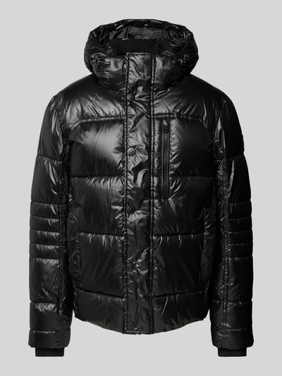 Tom Tailor Regular Fit Steppjacke aus atmungsaktivem Material mit abnehmbarer Kapuze Black 1