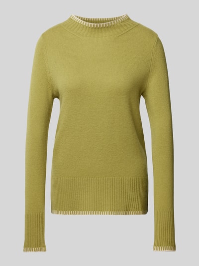 Christian Berg Woman Wollen pullover met opstaande kraag Grasgroen - 2