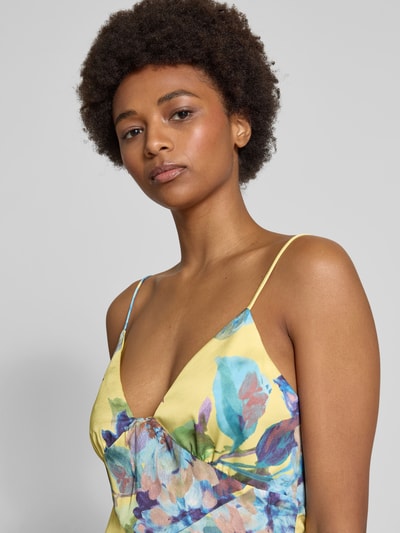 Bardot Cocktailkleid mit V-Ausschnitt Modell 'WINTOUR' GELB 3