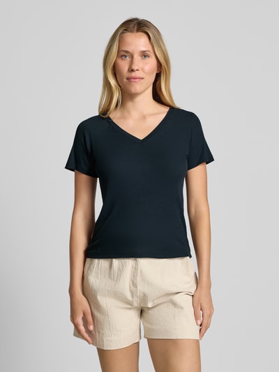OPUS T-Shirt mit V-Ausschnitt Modell 'Savella' Dunkelblau 4