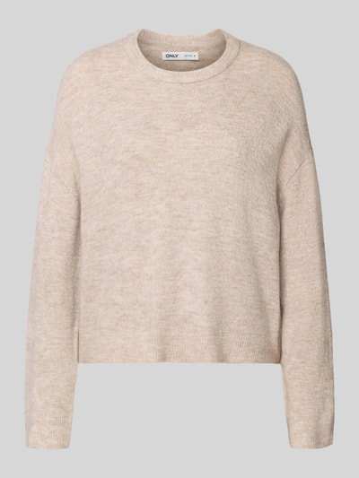 ONLY Sweter z dzianiny o kroju regular fit z okrągłym dekoltem model ‘SIMONI’ Złamany biały 2