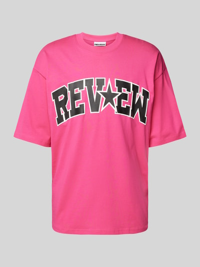 REVIEW T-Shirt mit Label-Print Pink 2