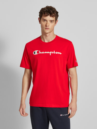 CHAMPION T-shirt z nadrukiem z logo Czerwony 4