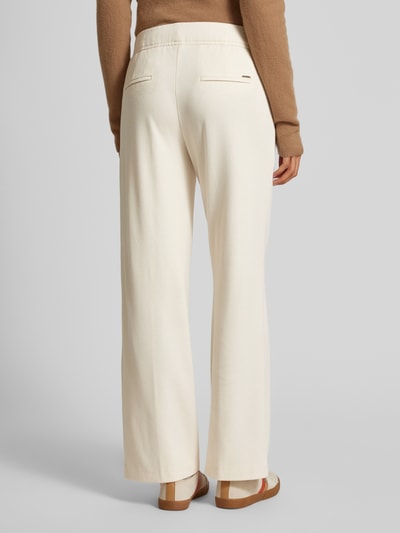 ROSNER Wide leg stoffen broek met elastische band, model 'May' Offwhite - 5