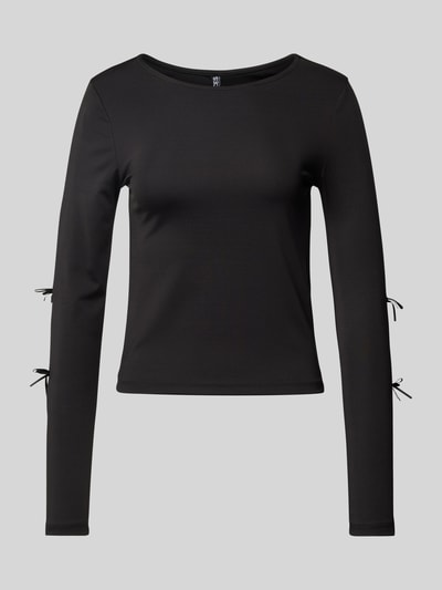 Pieces Regular Fit Langarmshirt mit Schleifen Modell 'SELINA' Black 2