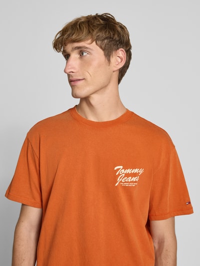 Tommy Jeans Relaxed Fit T-Shirt aus reiner Baumwolle Orange 3